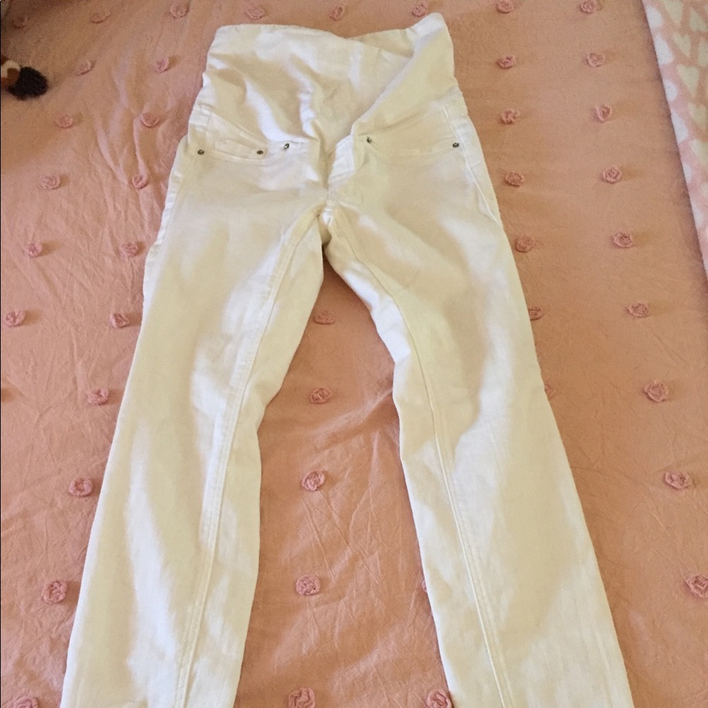 H&M Mama Maternity White Denim